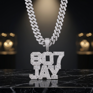Collar de Hip Hop con Colgante de Moissanita Boys Life, Plata 925 con Baño de Rodio, Dije de Letra Temática, Joyería Unisex, Corte Brillante, Para Fiesta - Product Image 2
