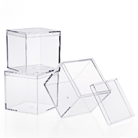 Boîte à bonbons carrée en acrylique couvercle en plastique transparent pour collation Netflix Dessert Mousse organisateur vitrine présentoirs de fête