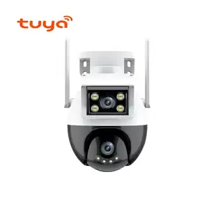 Tuya 4MP Outdoor CCTV System WIFI Security Camera Two Way Audio Dual Lens Home Security System Cameras de Seguridad