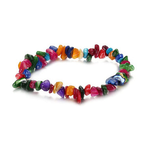 Bracciale elastico in cristallo naturale con pietra schiacciata bracciale colorato - Product Image 1