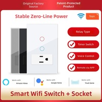 Panneau de commande intelligent Wi-Fi tactile de type 118, standard américain, avec contrôle à distance par téléphone portable, version sans risque d'incendie, prise brésilienne