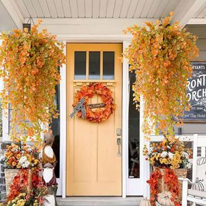 Qiangxing Artificial Eucalyptus Vine Plant 45 Mesh Hanging Greenery <b>Wall</b> <b>Decor</b> Plastic <b>Leaves</b> Indoor Outdoor Decoration - Product Image 2