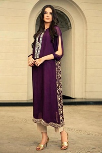 -Dernière belle-longue Kurta avec pantalon robe pour la fête-usure-robe avec de belles-travail applique pour la fête/mariage = 2021 - Product Image 2