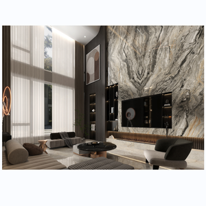 Wharton Venice Brown Glossy kích thước lớn sứ slab 1600*3200*12 mét Vàng Onyx thiêu kết đá slab cho tấm Tường - Product Image 1