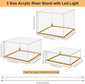 Clear <strong>Acrylic</strong> LED Lighted Display <strong>Case</strong> Stand For Retail Store For Showcase For Lego Figures And For Funko Pops Collectibles Cart - Product Image 2