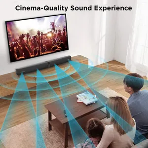 En iyi ev sinema sistemi hoparlör soundbar'da süper bas ses çubukları 3 farklı yerleşimler için ayrılabilir tasarımı ile TV için