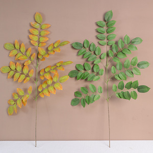 Branche de feuille de goyave artificielle Ruilisi, 2-4 pouces, moulée par injection, pour décoration de mariage et de maison, vert coucher de soleil rouge - Product Image 3