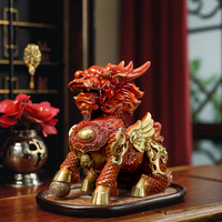 Dragon Lion Chi Lin Statue Moderne Feng Shui Qi Lin Laiton Décoration Maison Ange Moulé à la Main Statuette Métallique Gravée pour Chinois