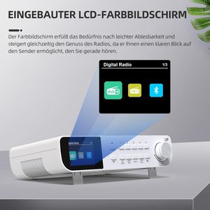 <span class=keywords><strong>Radio</strong></span> de <span class=keywords><strong>cuisine</strong></span> numérique dernière génération avec grand écran TFT, DAB/FM/Bluetooth, horloge et lampe torche intégrées, <span class=keywords><strong>radio</strong></span> domestique - Product Image 5