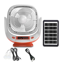 Ventilateur portable solaire moderne en plastique de 8 pouces, commande numérique, multifonctionnel, alimenté par panneau solaire, mini ventilateur de bureau portable