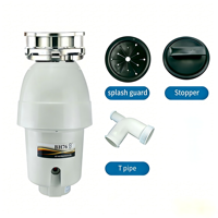 Broyeur de déchets alimentaires électrique domestique Bone-Hammer 1/2HP haute vitesse en acier inoxydable compact avec technologie Multigrind BH76 3-Bolt