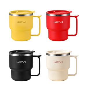 Nouvelle tasse carrée mignonne de 14 oz en acier inoxydable à <span class=keywords><strong>double</strong></span> paroi isolée sous vide pour enfants avec poignée et paille, logo et couleur personnalisables - Product Image 1