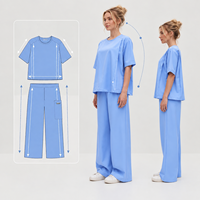 Tenue de travail médicale confortable anti-rides pour femmes, pantalon ample à jambes larges, idéale pour cliniques vétérinaires et hôpitaux, uniforme de médecin
