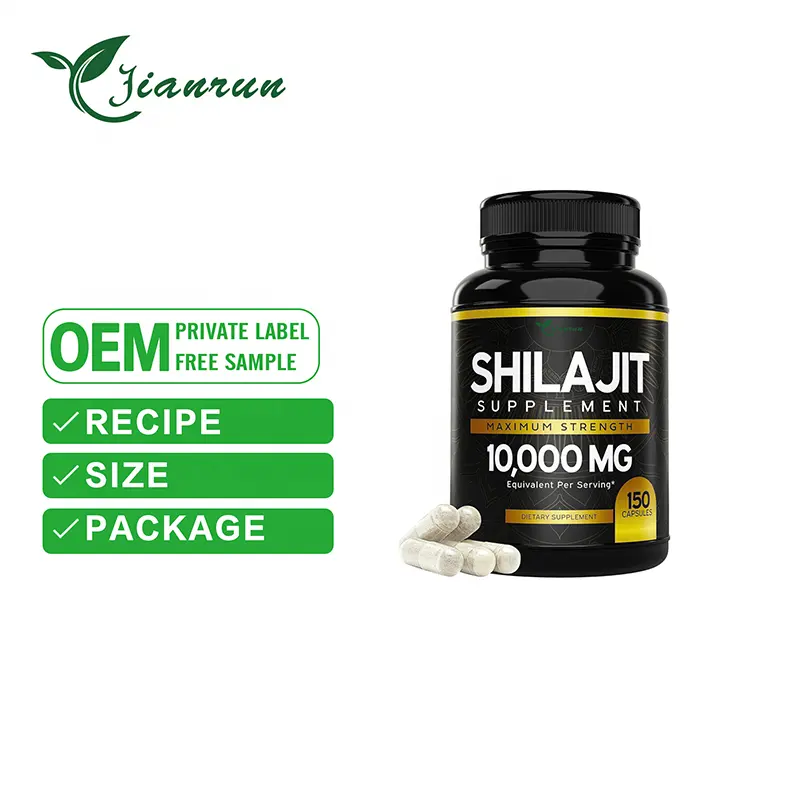 Supplément de comprimés d'extrait de Shilajit de l'Himalaya naturel pur 100% Capsules de Shilajit pures