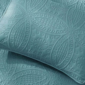Juegos de edredón con patrón de hojas de lujo de microfibra, cubierta de cama acolchada ultrasónica, calidad preferida para bordado de boda, impermeable - Product Image 4