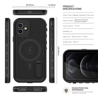 Shell box — étui étanche pour Iphone 12 avec poignée intégrée, accessoires de téléphone certifié IP68, matériel magnétique en TPU, nouveauté 2020