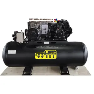 10 bar belt drive reciprocate piston air compressor WILLEST 2-stage 3-cylinder pump BWI40LTE40H200F 4HP 200L electric compressor