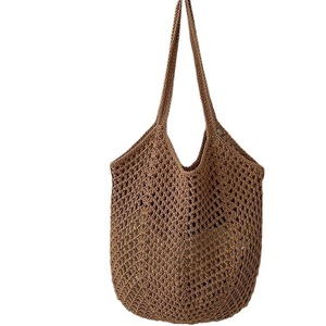 Borsa a Tracolla in <span class=keywords><strong>Cotone</strong></span> Lavorata a Maglia con Chiusura Aperta <span class=keywords><strong>per</strong></span> Donne, Borsa Intrecciata alla Moda - Product Image 5