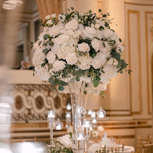 Boule de fleurs artificielles en soie HK-FB077 pour mariage, centre de table, toile de fond personnalisée pour événements, boule de fleurs de table - Product Image 3