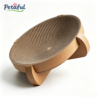 Lit pour chat 2-en-1 en forme de bol, design personnalisé, moderne, écologique, détachable, gain de place, griffoir pour chat en carton recyclé