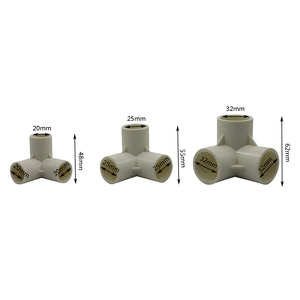 PVC 3방향 ID 커넥터 20/25/32mm 수족관 어항 물관 연결부 정원 관개 호스 파이프 부속품 - Product Image 4