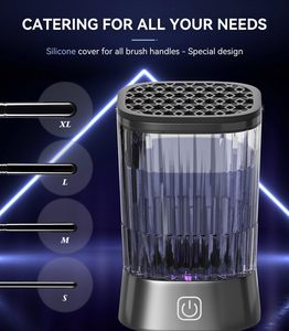 Nettoyeur et sécheur de pinceaux de maquillage électrique automatique, matériau ABS, 2 modes, 10000 tr/min, prise universelle pour usage domestique et commercial - Product Image 3