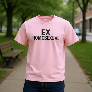 T-shirt Ex Omosessuale a Maniche Corte Unisex Girocollo Stampa Serigrafica Promozionale per Adulti - Product Image 2