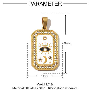 Colgantes de Acero Inoxidable Vintage con Esmalte de <span class=keywords><strong>Tarot</strong></span>, Rectangulares, con Circonitas Brillantes, para Joyería DIY, Venta al por Mayor, Moda - Product Image 5