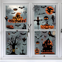 Autocollants de fenêtre en PVC pour Halloween, adhésifs statiques, amovibles, décorations murales pour la maison, autocollants pour réfrigérateur, design personnalisé, couleur au choix