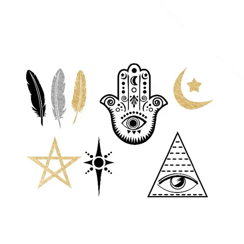 Goud En Zilver Tattoo Sticker/Groothandel Tijdelijke Metallic Flash Tattoos/Metallic Tattoo Inkt