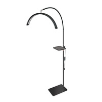 Lampe de beauté demi-lune sur pied de 21 pouces avec plateau, idéale pour salons de beauté, nail art, extensions de cils et tatouage des sourcils