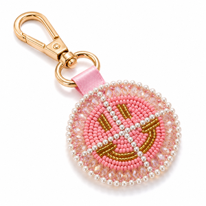 Sstringz Handmade Beaded Smiley Face Keychain Colorful Cute Bag Charm Custom <b>Gift</b> Accessory for Keys Backpacks and Handbags - Product Image 3
