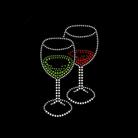 Pochoir en strass à motif cristal personnalisé réutilisable pour verres à vin, thermocollant à dos plat pour sacs, vêtements et chaussures