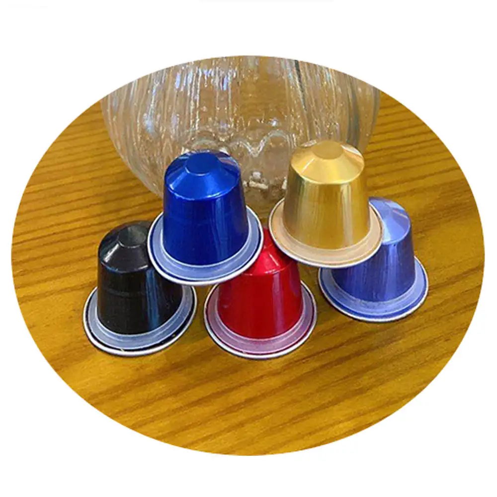 Hot Sale Colorful Red Black Sliver Blue Aluminum Compatible Empty Nespresso Coffee Capsule