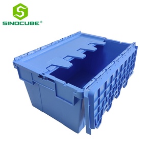 Sinocube Plastic Verhuisbakken Stapelbare Opbergcontainers Met Aanhechtingbaar Deksel Plastic Transportboxen Voor Transport En Bezorging - Product Image 1