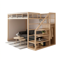 Lit superposé en métal de bonne qualité, taille dortoir, couleur personnalisable, avec escalier, pour auberge d'adultes
