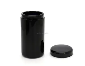 Dark Violet Glass <strong>Bottles</strong> Cosmetic Lotion Cream <strong>Bottles</strong> 500ml Apothecary Jar <strong>Optical</strong> Violet Matt Black Uv Glass Jar - Product Image 1