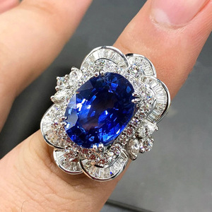 Anello con Design Ovale a Forma di Rosa, Colore Blu, Stile Elegante per Donne - Product Image 2