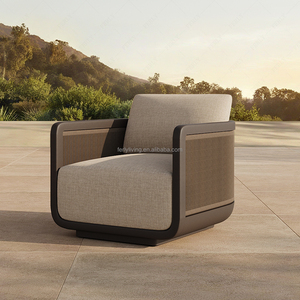 Sillón Individual de Aluminio Resistente <span class=keywords><strong>para</strong></span> Exteriores FERLY con Cojín de Secado Rápido, Moderno, Elegante y Cómodo <span class=keywords><strong>para</strong></span> Jardín, Césped o Parque - Product Image 1