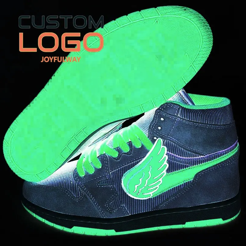 2023 new Men Basketball Shoes Suede Sneakers Glow In Dark sole custom sneakers casual walking style shoes