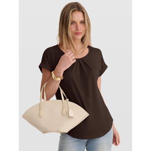 เสื้อชีฟองแขนสั้นจับจีบสำหรับผู้หญิง ระบายอากาศได้ดี ใส่ได้ทุกวัน - Product Image 4