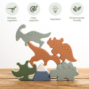 Custom High Quality New Early Brain Development Learning Toy Silicone Animal <strong>Dinosaur</strong> Shape <strong>Puzzles</strong> Set - Product Image 2