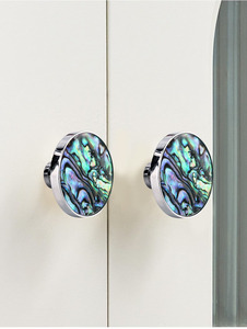 Hot Sale Solid Brass Natural <strong>Shell</strong> <strong>Drawer</strong> <strong>Handles</strong> Silver Chrome Kitchen <strong>Cabinet</strong> <strong>Knob</strong> Cupboard <strong>Pulls</strong> - Product Image 5