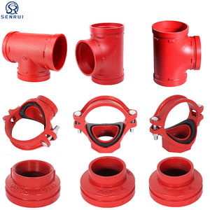 אביזר צנרת מחורץ 1-24 אינץ' להגנה מפני אש RAL3000 מרפק כיבוי אש, אוגן, טי מפחית, מחבר גמיש, מחבר קשיח - Product Image 3