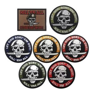 Mata a todos. Que Dios los Clasifique. Parches Termoadhesivos de PVC con Relieve 3D, Ecológicos, Bordados, para Gorras y Mochilas - Product Image 1