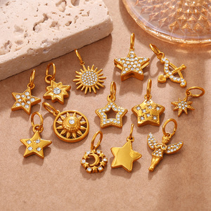 จี้รูปดาวพระจันทร์นางฟ้าหลากหลายรูปแบบ ชุบสแตนเลส สำหรับทำสร้อยคอ - Product Image 2