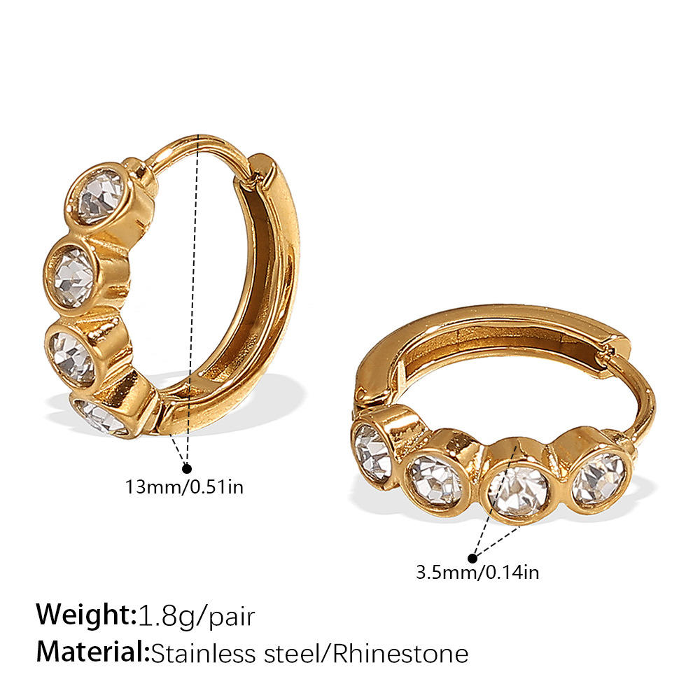 white diamond gold small ear ring