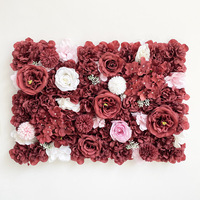 Panel Dinding Bunga Plastik Buatan 40*60cm Warna Pastel Pink Ungu Krim Mawar untuk Dekorasi Salon dan Acara