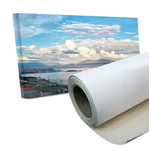 Inkjet Air Format Besar 220GSM Polyester Matte Printing Canvas Roll