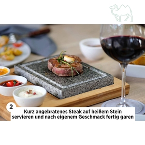 ชุดเตาย่างหินร้อนพร้อมเครื่องครัวไม้ไผ่ทนทานเป็นมิตรกับสิ่งแวดล้อม3ถ้วยสำหรับอบปลาและจาน - Product Image 3